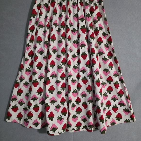 NWT Boden Womens Layla Cotton Sateen Ivory Strawberry Pop Skirt Size 6 - Picture 10 of 10